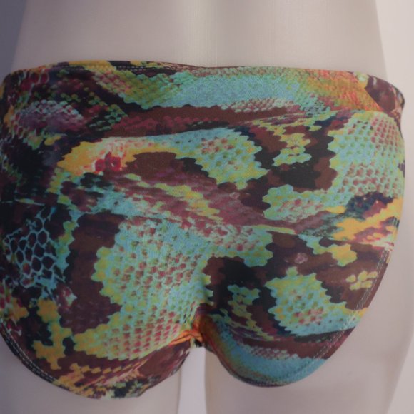 Womens Pilyq Multicolor Python Print 2 Pc Set Bandeau Bikini S * - Picture 6 of 8
